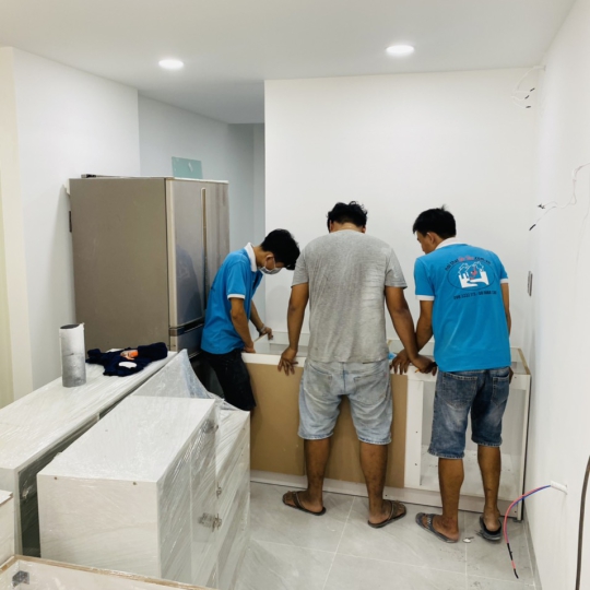 Hình ảnh thi công nội thất phòng bếp