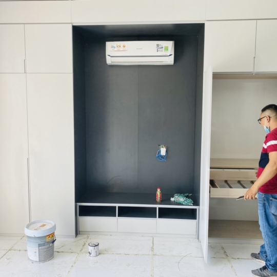 Hình ảnh thi công nội thất phòng khách