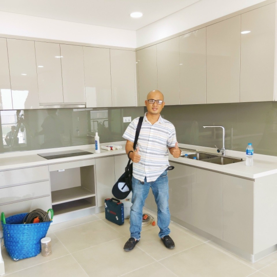 Hình ảnh thi công nội thất phòng bếp