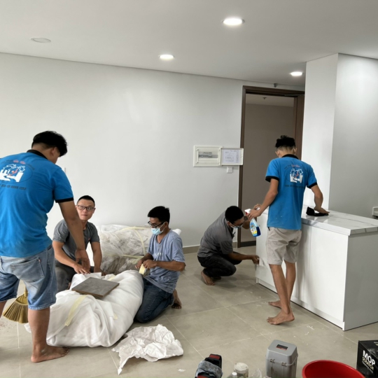 Hình ảnh thi công nội thất phòng bếp
